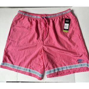 NWT UMBRO Throwback Hot Pink/Blue Nylon Soccer Shorts With Pockets Men’s XXL